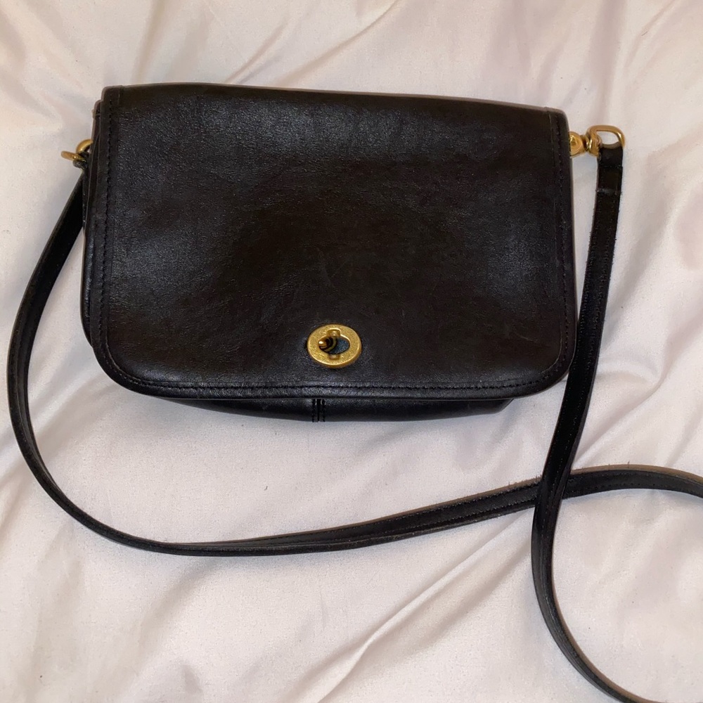 Coach Leather Purse Crossbody Black Vintage